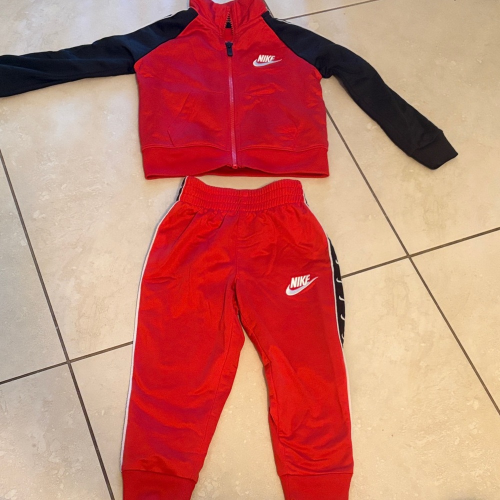 Nike Kids Red and Black Jogger Set